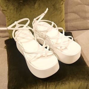 Topshop Wide Fit Greta strappy flatform sandal